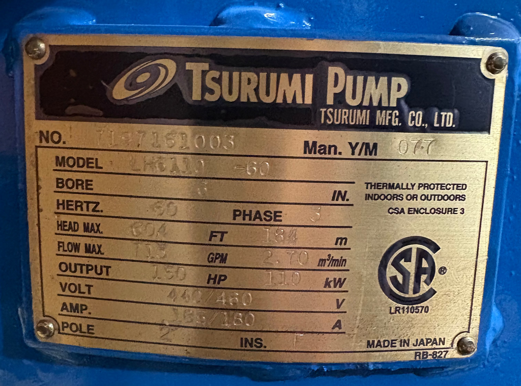 Tsurumi LH6110 pump