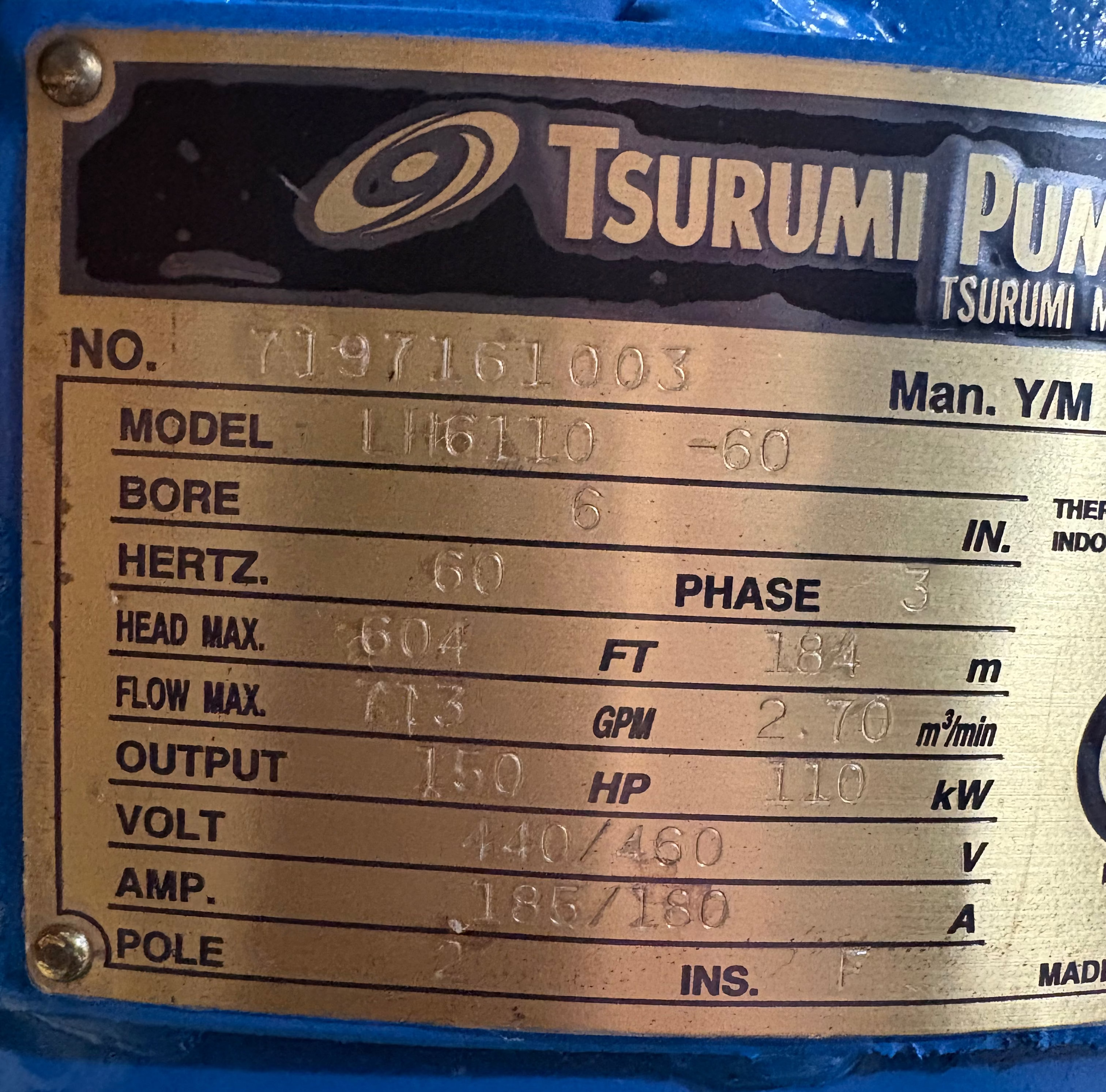 Tsurumi LH6110 pump